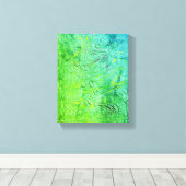 Toile Art Abstrait moderne bleu jaune vert tendance (Insitu (Plancher de Bois))