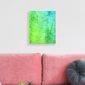 Toile Art Abstrait moderne bleu jaune vert tendance (Insitu(Salon))