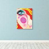 Toile Art abstrait moderne et fantaisiste du visage (Insitu (Plancher de Bois))