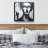 Toile Art abstrait moderne fille avec deuxième visage (Insitu(Chambre))