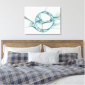 Toile Art Abstrait moderne Fractal Bleu Turquoise Gris (Insitu(Chambre))