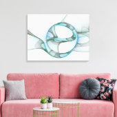 Toile Art Abstrait moderne Fractal Bleu Turquoise Gris (Insitu(Salon))