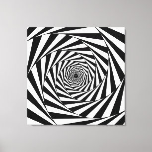 Toile Art abstrait moderne noir et blanc en spirale tour