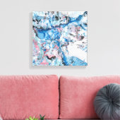 Toile Art Abstrait moderne Rose Bleu Blanc tendance (Insitu(Salon))