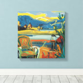 Toile Art Abstrait moderne : Un voyage à travers les cou (Insitu (Plancher de Bois))