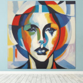 Toile Art abstrait moderne visage femme (Insitu (Plancher de Bois))
