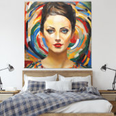 Toile Art abstrait moderne visage fille (Insitu(Chambre))