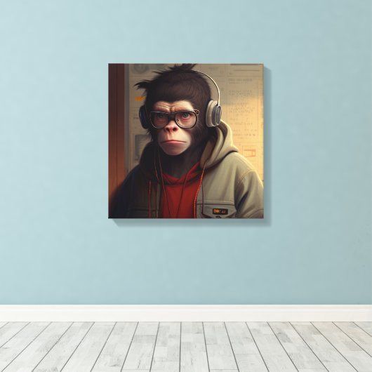 Toile art abstrait monkey (Insitu (Plancher de Bois))