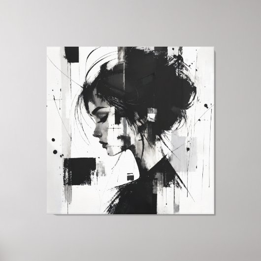 Toile Art abstrait noir et blanc (Recto)