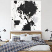 Toile Art abstrait noir et blanc (Insitu(Chambre))