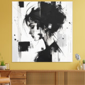 Toile Art abstrait noir et blanc (Insitu(Salon))