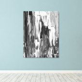 Toile Art Abstrait noir et blanc 'fondu' (Insitu (Plancher de Bois))