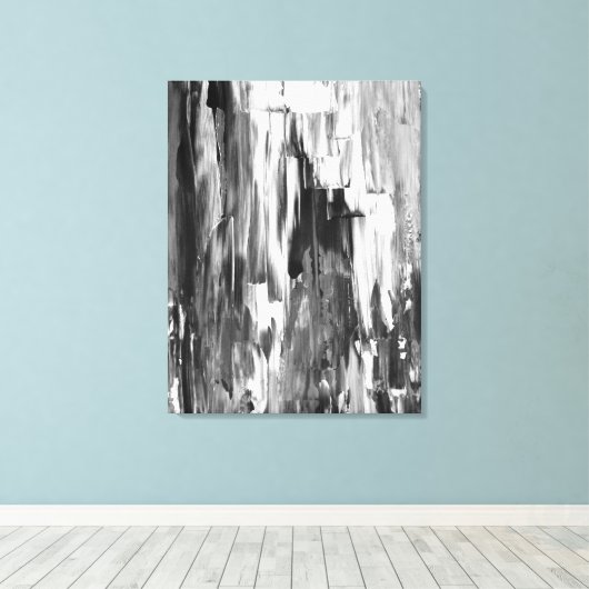 Toile Art Abstrait noir et blanc 'fondu' (Insitu (Plancher de Bois))