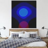 Toile Art Abstrait Noir Et Bleu 523 (Insitu(Chambre))