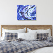 Toile Art abstrait 'Nuances de bleu' (Insitu(Chambre))
