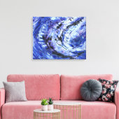 Toile Art abstrait 'Nuances de bleu' (Insitu(Salon))