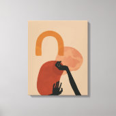 Toile Art Abstrait Peint À La Main - Boho, Tons Terre (Recto)