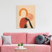 Toile Art Abstrait Peint À La Main - Boho, Tons Terre (Insitu(Salon))