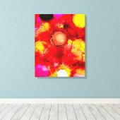 Toile Art Abstrait rose jaune rouge et rose (Insitu (Plancher de Bois))