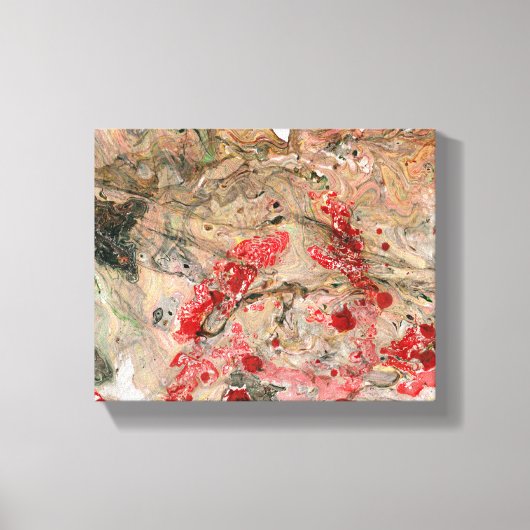 Toile Art Abstrait Rouge Jaune Vert Brown Noir tendance (Recto)