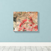 Toile Art Abstrait Rouge Jaune Vert Brown Noir tendance (Insitu (Plancher de Bois))