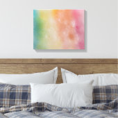 Toile Art Abstrait tendance Bleu Rouge Rose Jaune Vert (Insitu(Chambre))