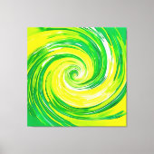 Toile Art abstrait vert jaune en spirale (Recto)
