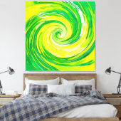 Toile Art abstrait vert jaune en spirale (Insitu(Chambre))