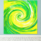 Toile Art abstrait vert jaune en spirale (Insitu (Plancher de Bois))