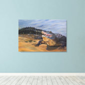 Toile Art Alligator. Face à Face (Insitu (Plancher de Bois))