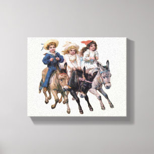 Toile Art antique de cheval de poney pour enfants