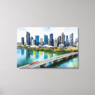 Toile art aquarelle de Brisbane