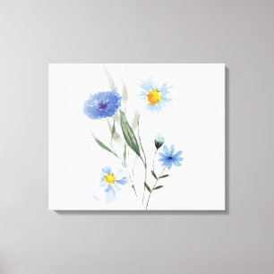 Toile Art aquarelle florale bleue Élégant bouquet de f