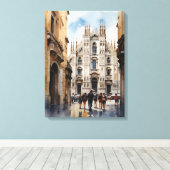 Toile art aquarelle milan (Insitu (Plancher de Bois))
