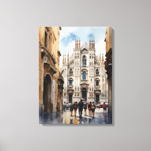 Toile art aquarelle milan