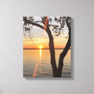 Toile art, art mural, Coucher du soleil sur le fleuve Sa