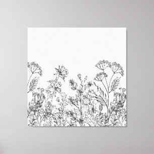 Toile Art botanique imprimable de fleurs sauvages
