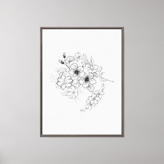Toile Art botanique minimaliste en ligne 