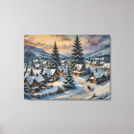 Toile Art Canvas Village d'hiver (Recto)