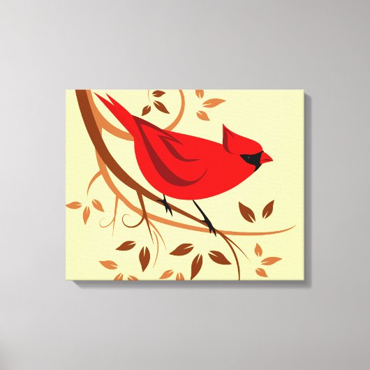 Toile Art cardinal rouge stylisé (Recto)