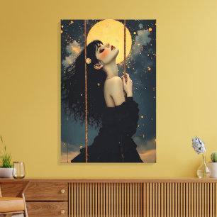 Toile Art céleste Femme gothique Mystique éthérée