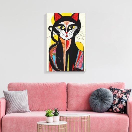 Toile Art Chat Abstrait moderne pour espaces élégants (Insitu(Salon))