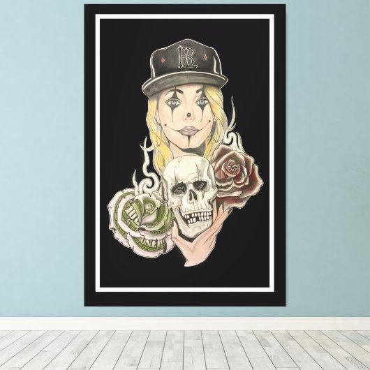 Toile Art Chicano Art Black Canvas Art Print (Insitu (Plancher de Bois))