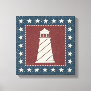 Toile Art côtier   Phare en rouge