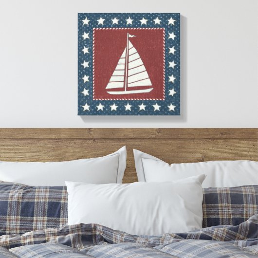 Toile Art côtier | Voilier en rouge (Insitu(Chambre))