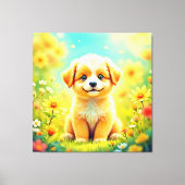 Toile Art Cute De La Fleur De Chiot (Recto)