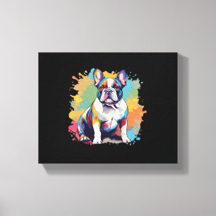 Toile Art de bouledogue français coloré pour les amateur
