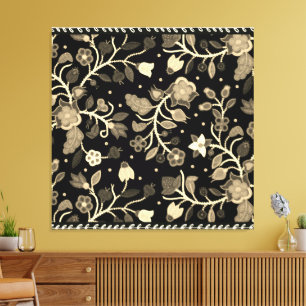 Toile Art de broderie florale Anishinaabe