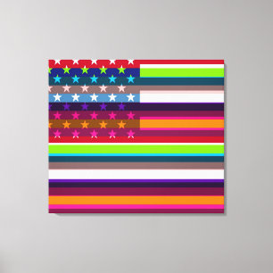 Toile Art de bruit de drapeau américain 7