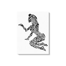 Art de cheval cabré abstrait | Moderne noir et bla